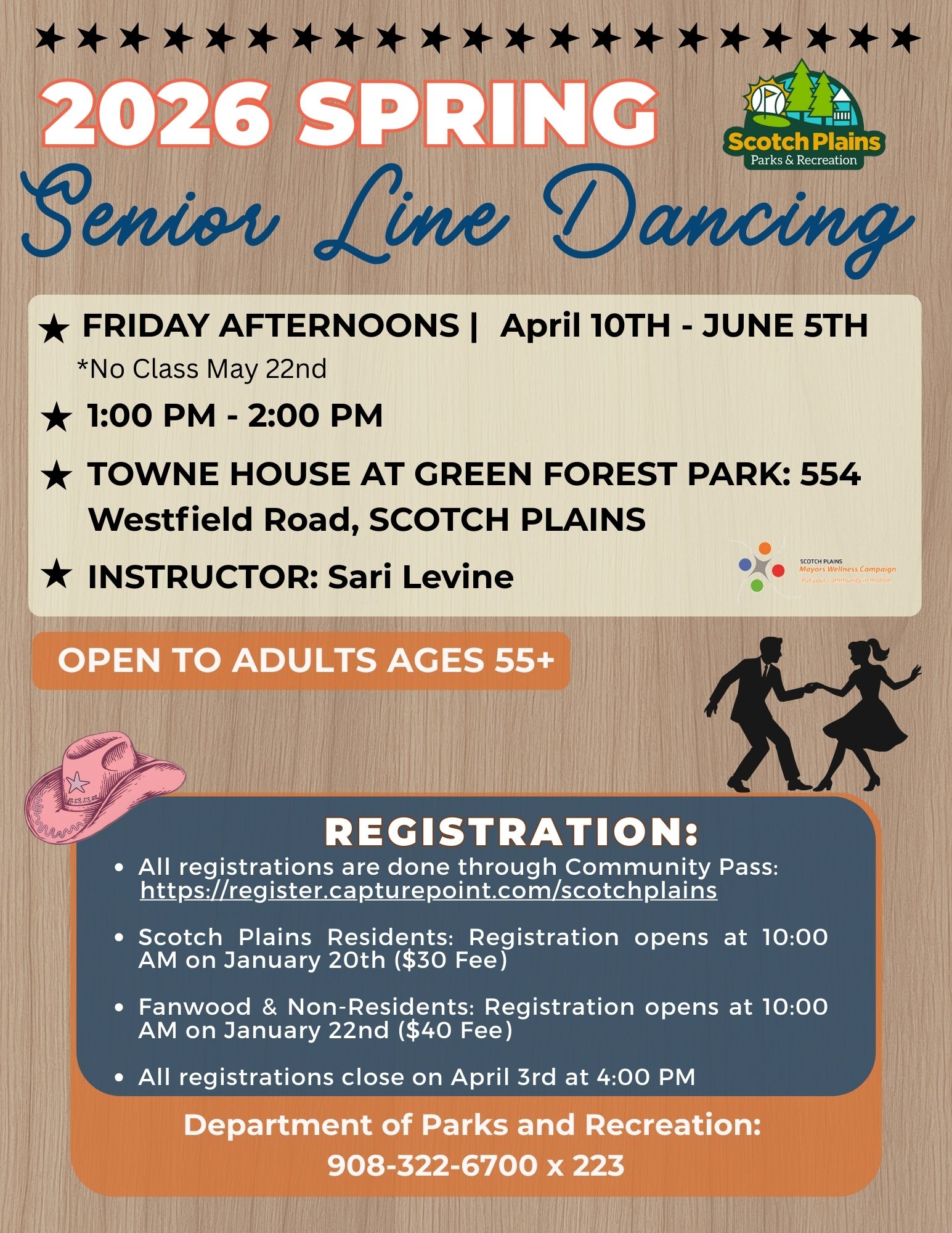 2026 Spring Senior Line Dancing Flyer
