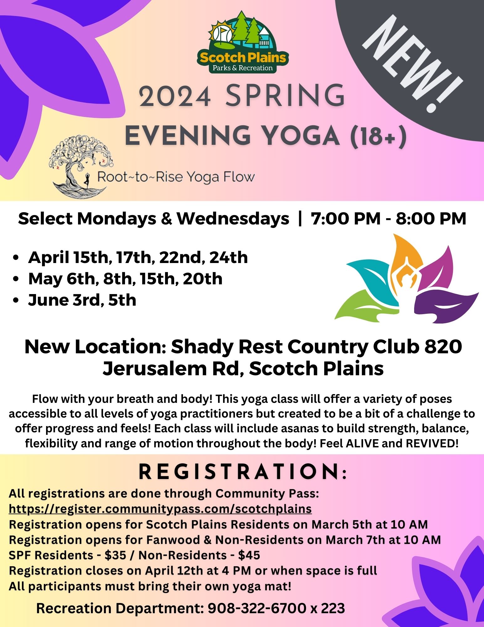 2024 Spring Adult Yoga EVENING 1