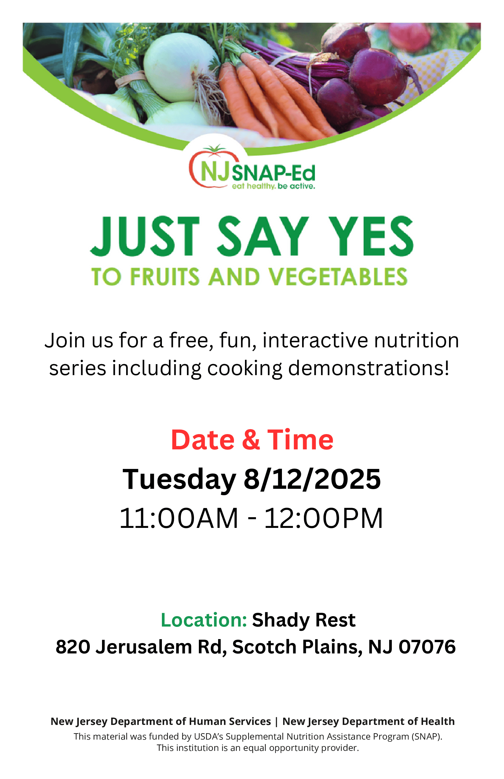 Senior Nutrition Seminar August 12th 2025