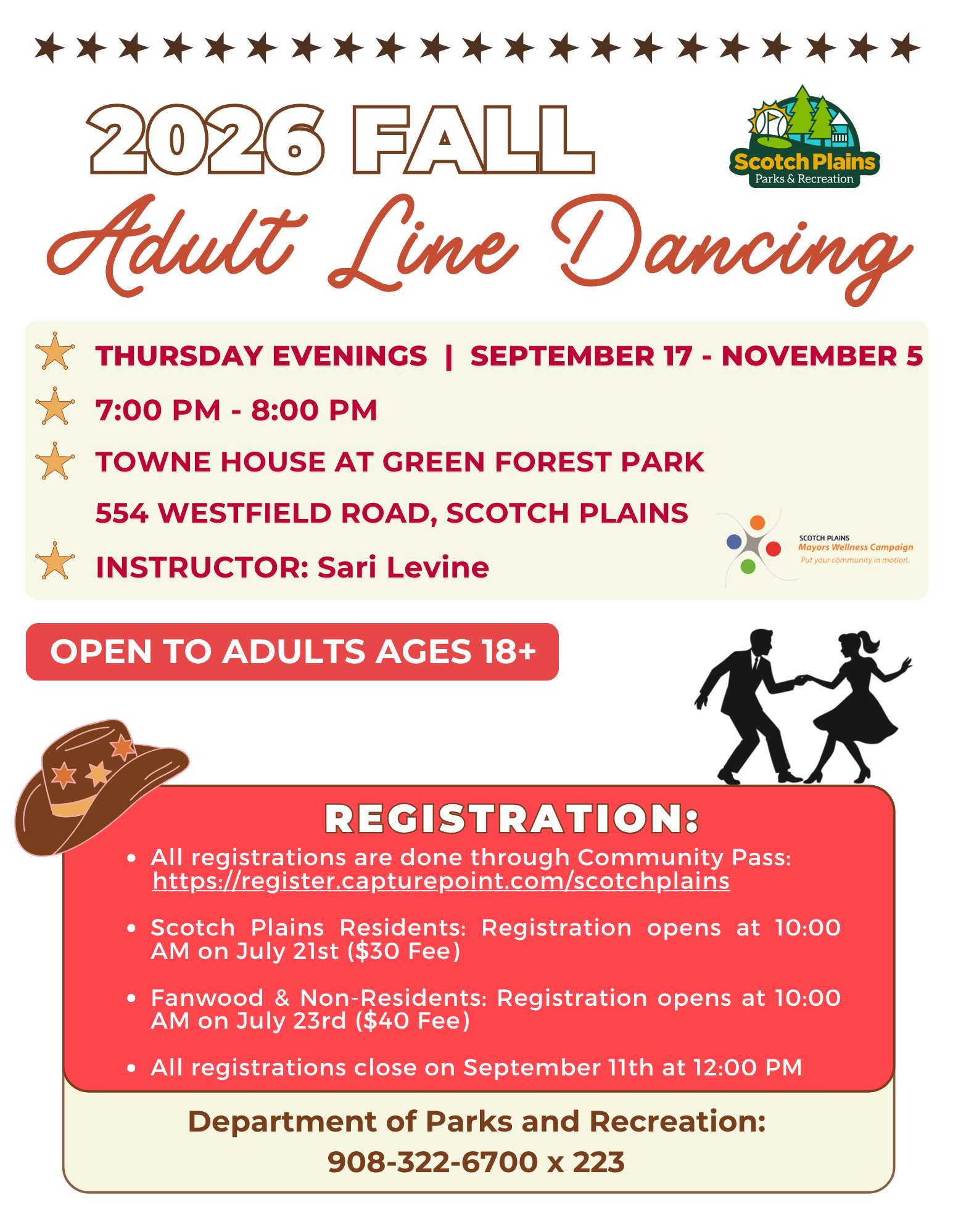 2026 Fall Adult Line Dancing Flyer