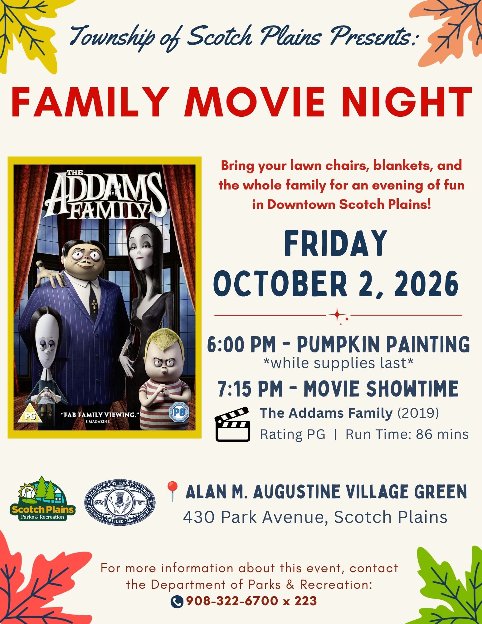 2026 Family Movie Night Addams Family