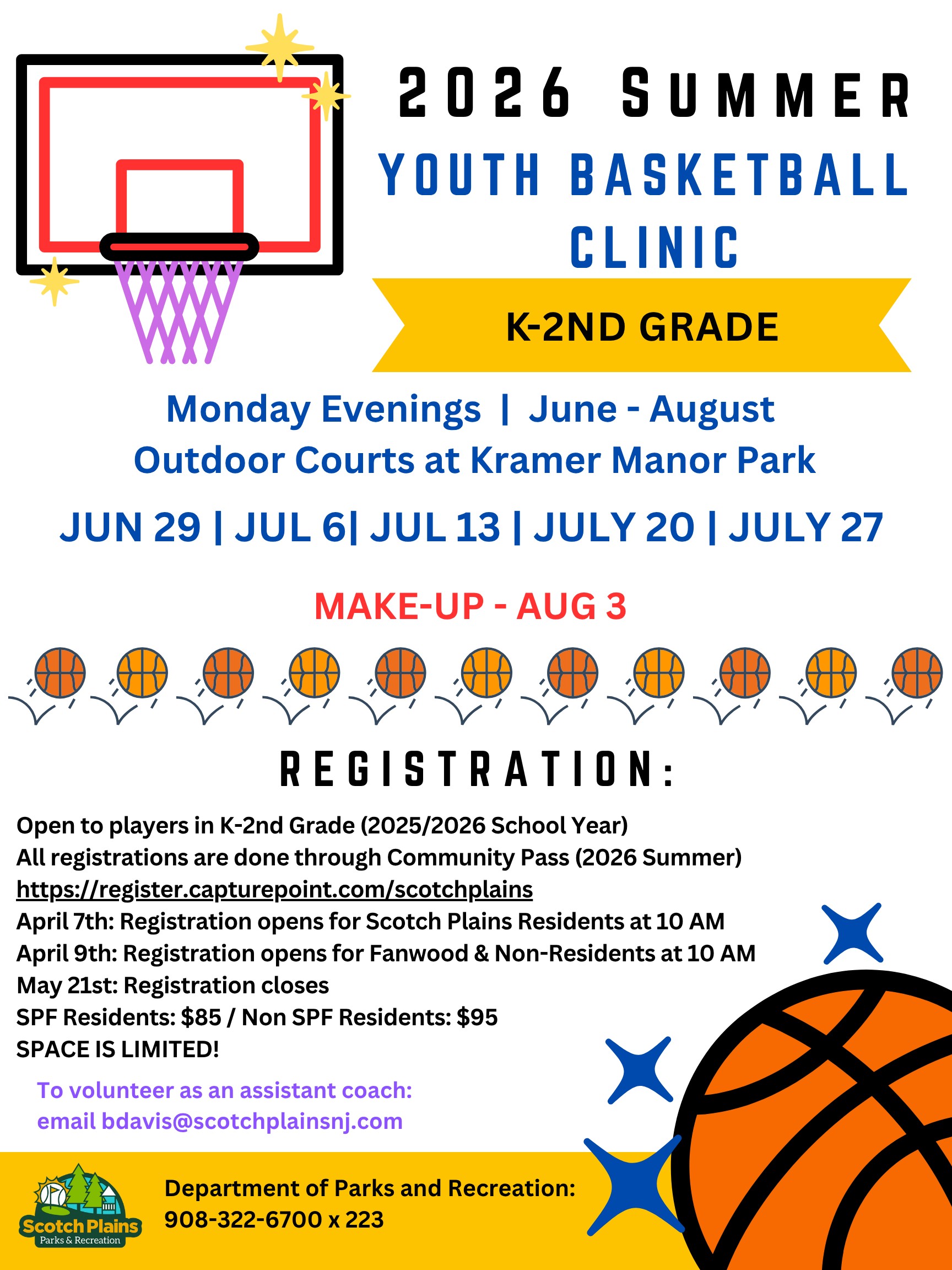 Summer 2026 Basketball Clinic Flyer